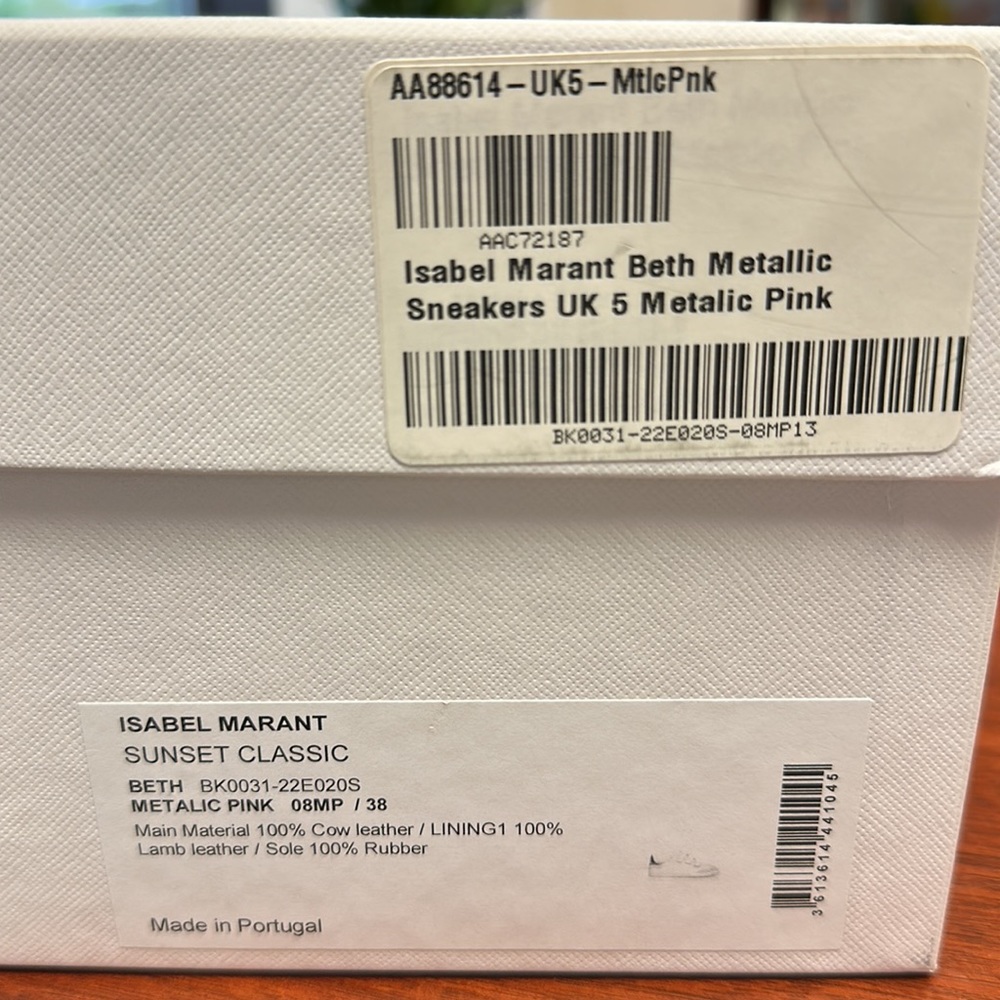 Isabel Marant Beth Metallic Sneakers (Metallic Pink) Sunset Classic - Picture 4 of 5